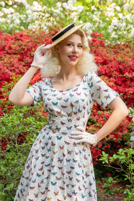 Brenda White Butterfly Collection 50s Style Dress