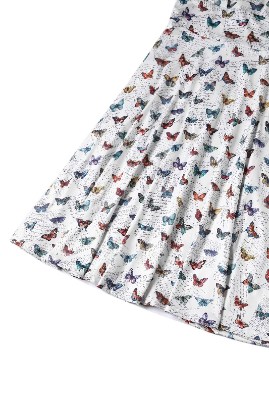 Brenda White Butterfly Collection 50s Style Dress