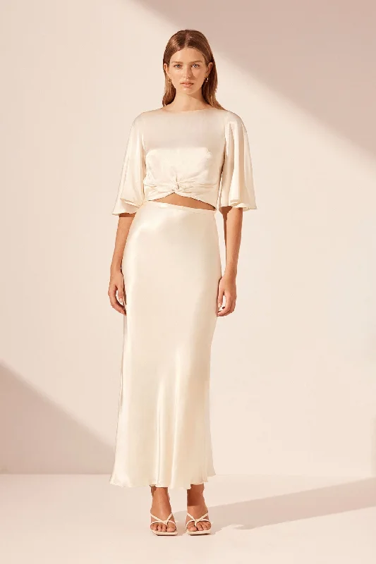 LA LUNE BIAS MAXI SKIRT - CREAM