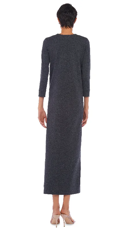 3/4 SLEEVE TAILORED TERRY GOWN