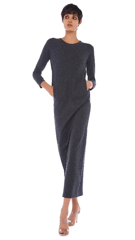 3/4 SLEEVE TAILORED TERRY GOWN