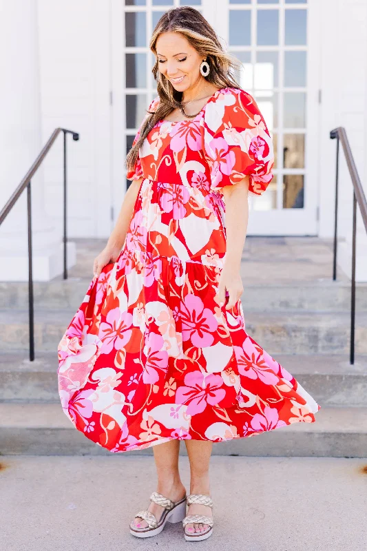 A Light Mist Dress, Red Combo