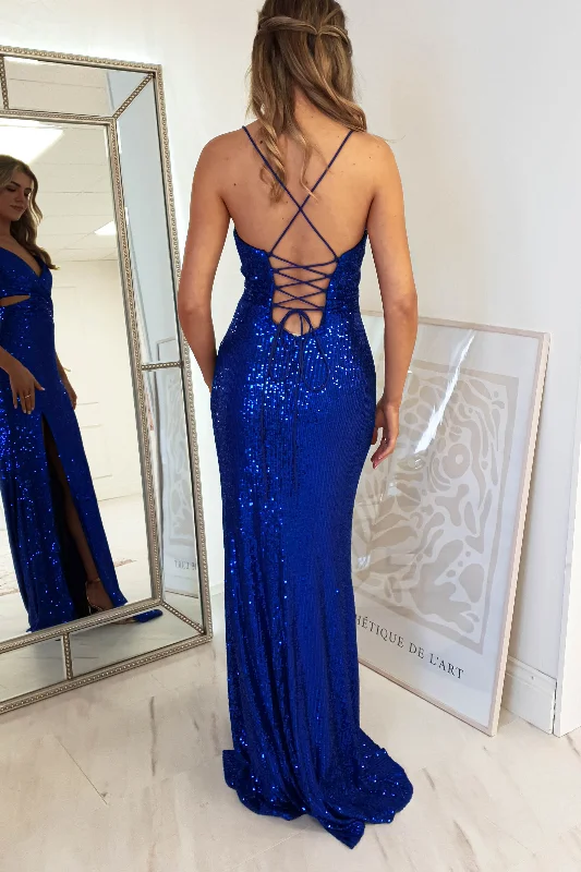 Apollo Bodycon Sequin Gown | Royal Blue