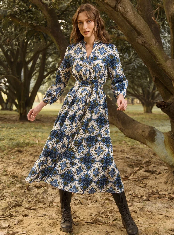 Valerie Dress in Wildflower Blue