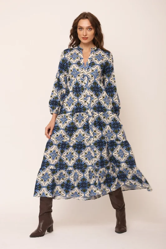 Valerie Dress in Wildflower Blue