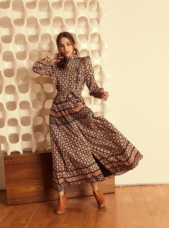 Faye Dress in Autumn Tile