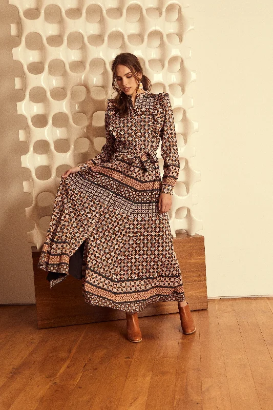 Faye Dress in Autumn Tile