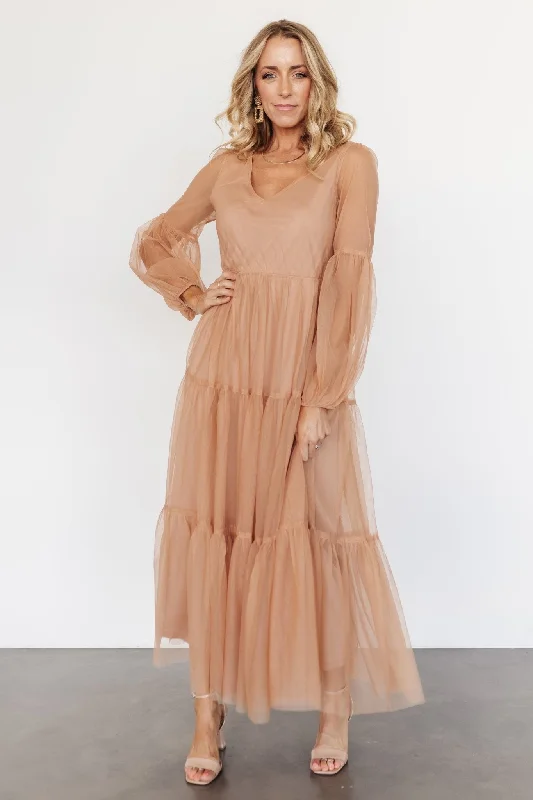 Hoffman Tulle Maxi Dress | Dusty Camel