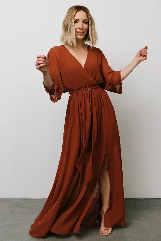 Kia Kimono Maxi Dress | Rust