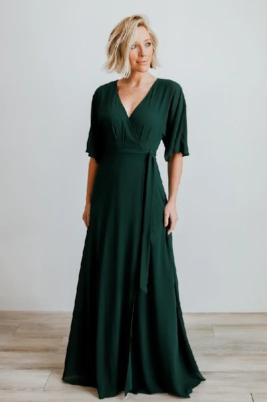 Lilly Wrap Maxi Dress | Dark Green