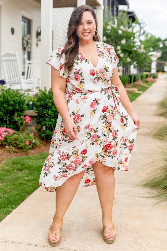 Plenty Of Sunshine Dress, Ivory-Pink