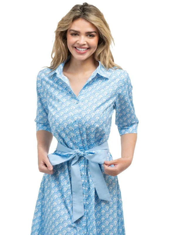 The Eloise Dress | Blue Scallop