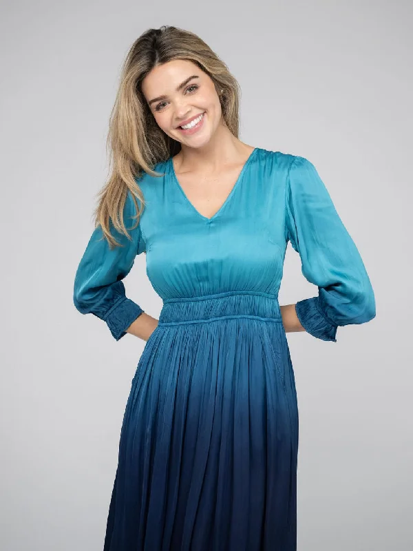 The Marie Midi Dress | Blue Ombre