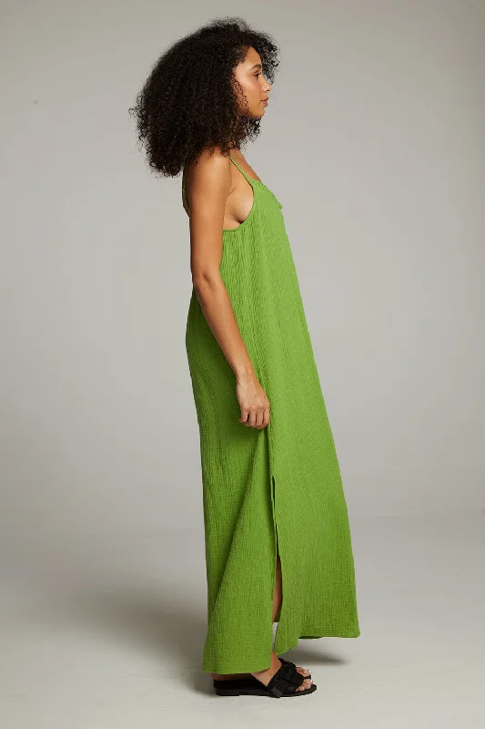 Bull Piquant Green Maxi Dress