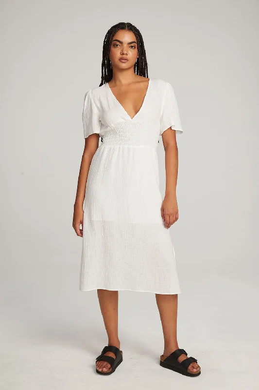 Palmer White Midi Dress