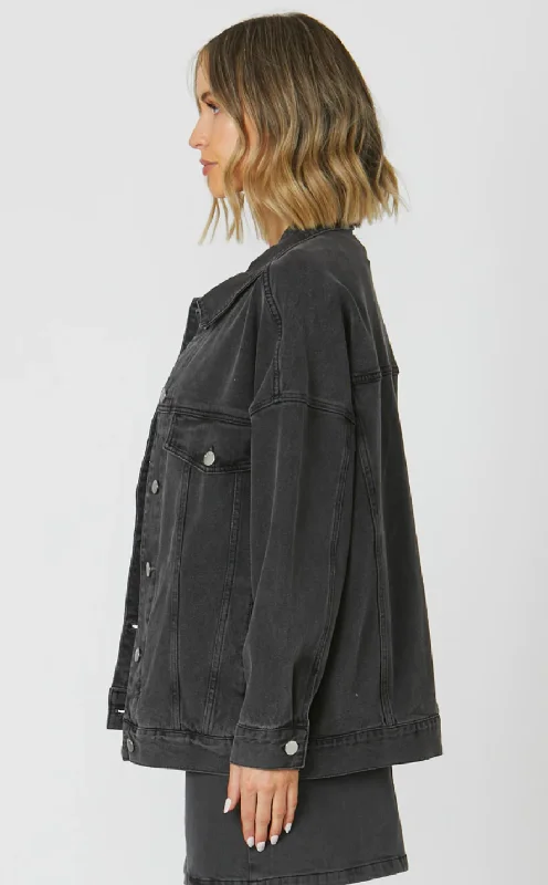 16451JWSS Abbey Women's Charcoal Denim Jacket