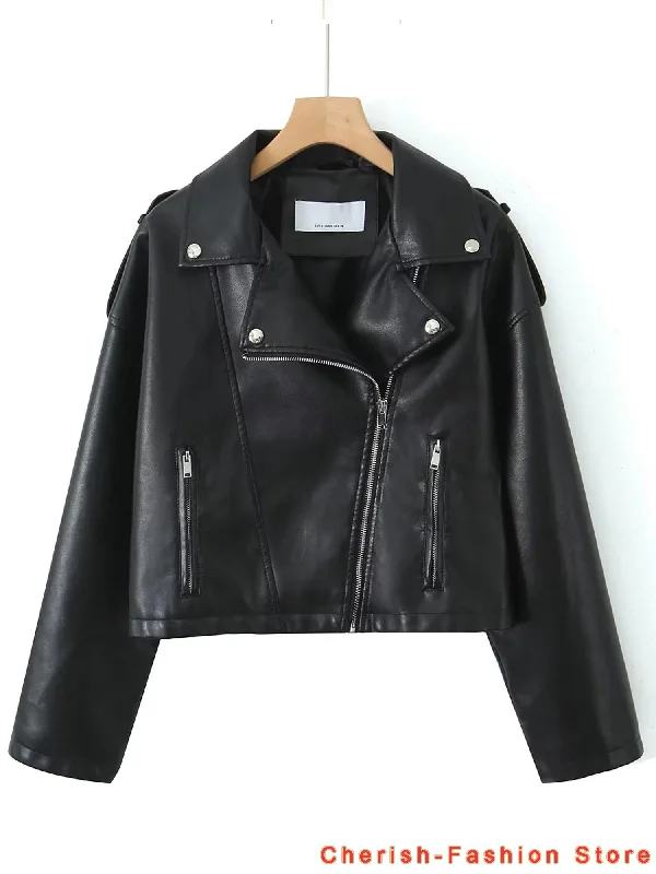 Women's Washed Leather Jacket