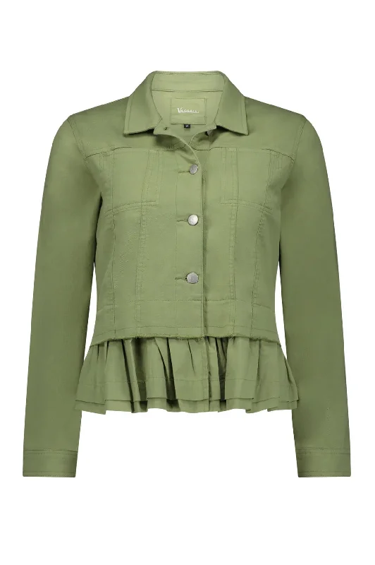 2091 - Jacket with Frill Hem Sage