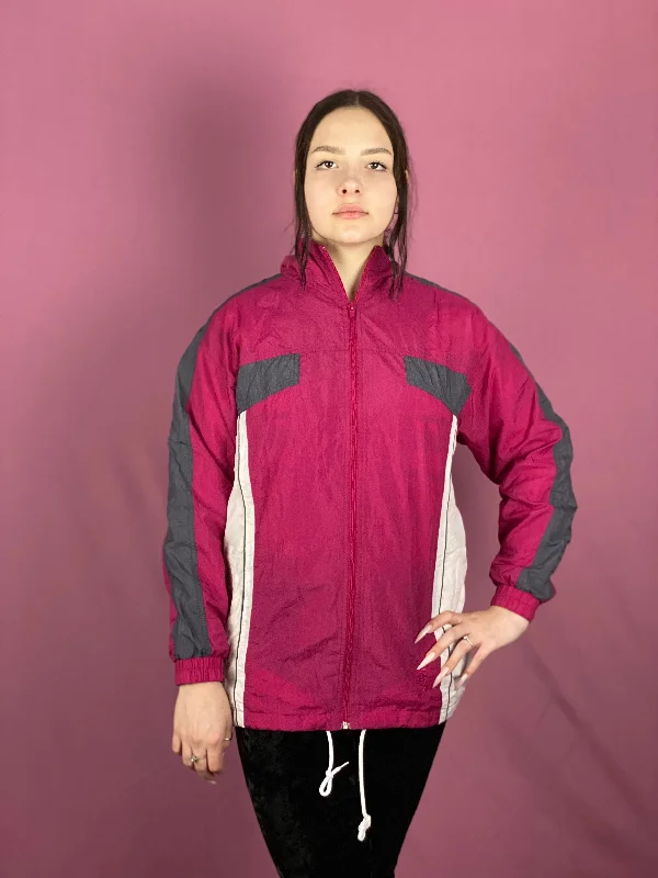 90s Mars Vintage Women's Windbreaker Jacket - M Pink Nylon