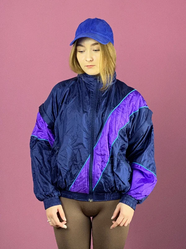 90s Snapper Vintage Women's Windbreaker Jacket - S Purple Nylon