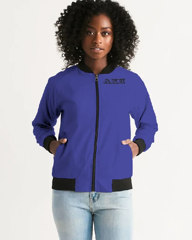 AKH Blue & Black Women's Bomber Jacket