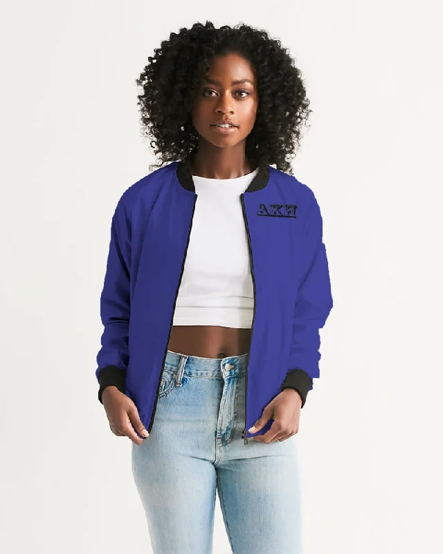 AKH Blue & Black Women's Bomber Jacket