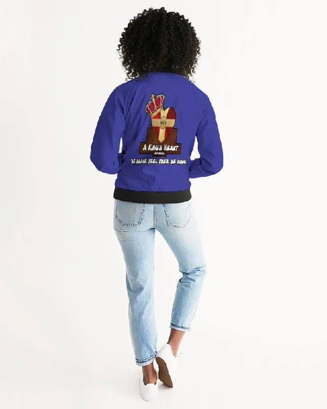 AKH Blue & Black Women's Bomber Jacket