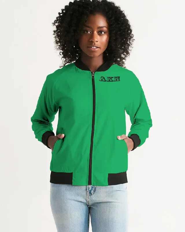 AKH Green & Black Women's Bomber Jacket