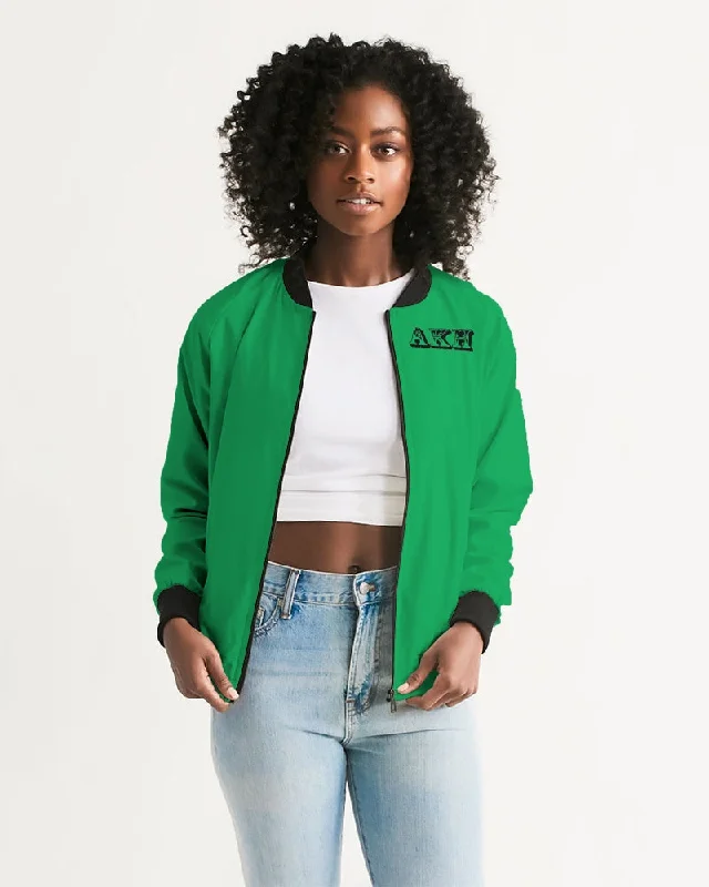 AKH Green & Black Women's Bomber Jacket