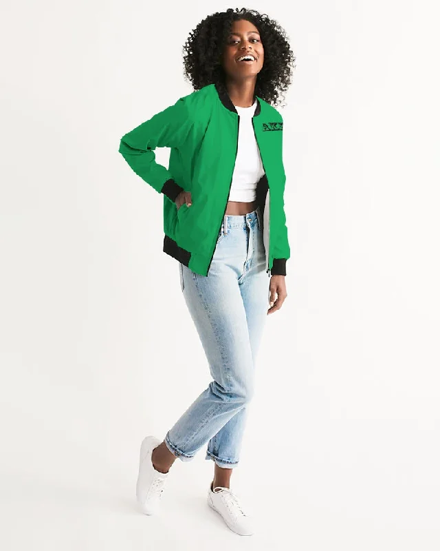 AKH Green & Black Women's Bomber Jacket