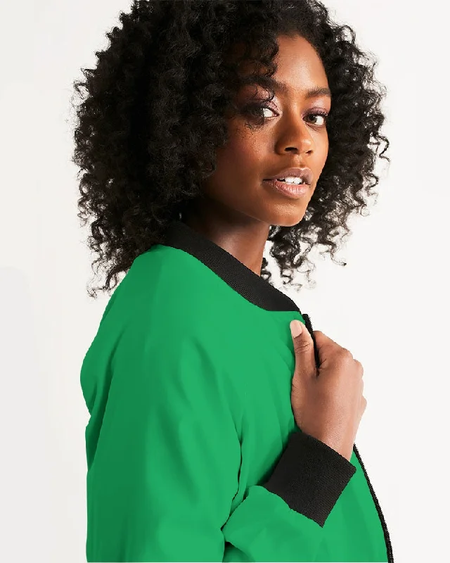 AKH Green & Black Women's Bomber Jacket