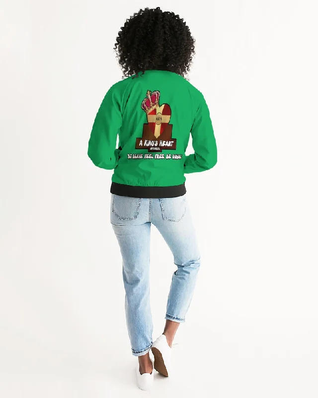 AKH Green & Black Women's Bomber Jacket