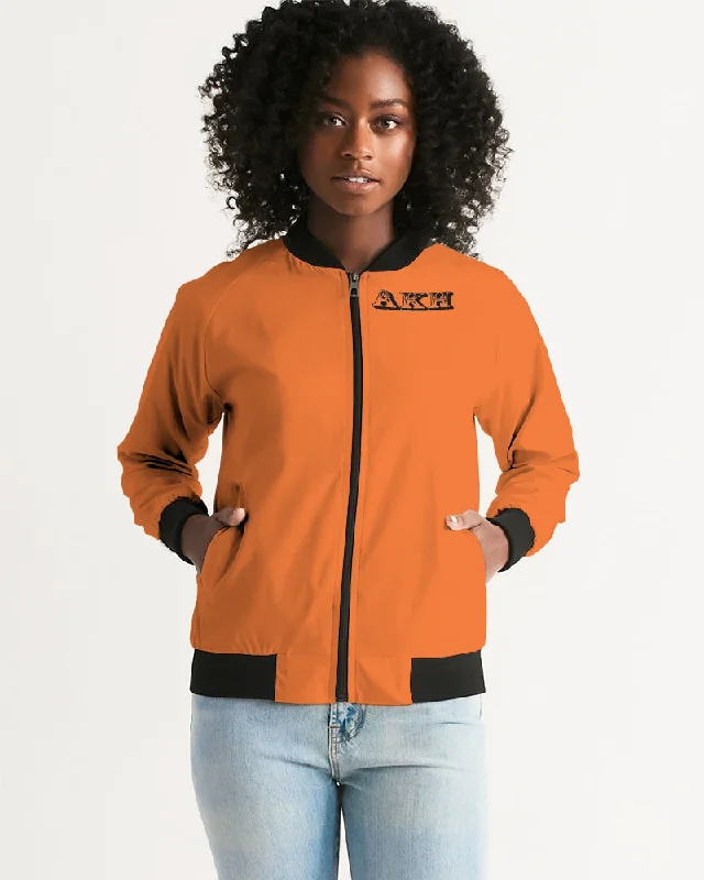 AKH Orange & Black Women's Bomber Jacket