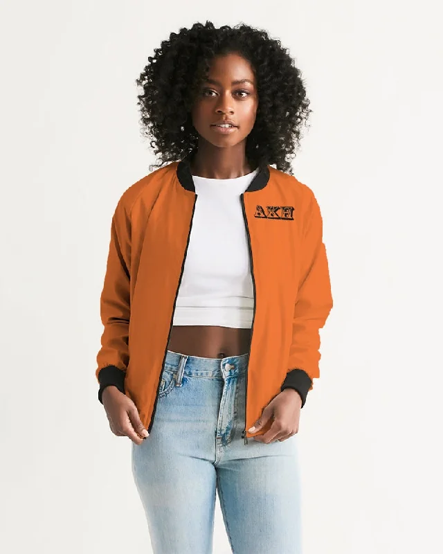 AKH Orange & Black Women's Bomber Jacket