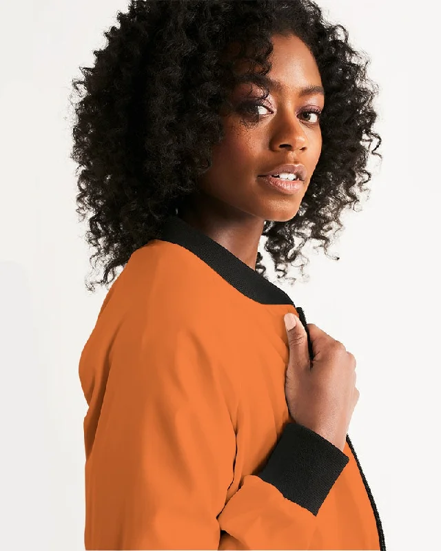 AKH Orange & Black Women's Bomber Jacket