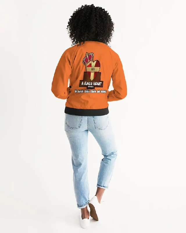 AKH Orange & Black Women's Bomber Jacket