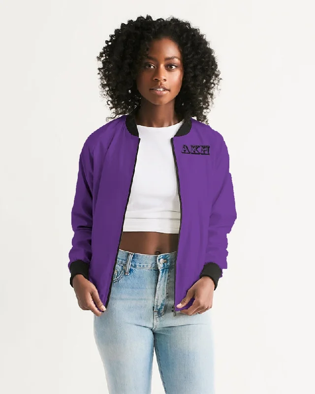 AKH Purple & Black Women's Bomber Jacket