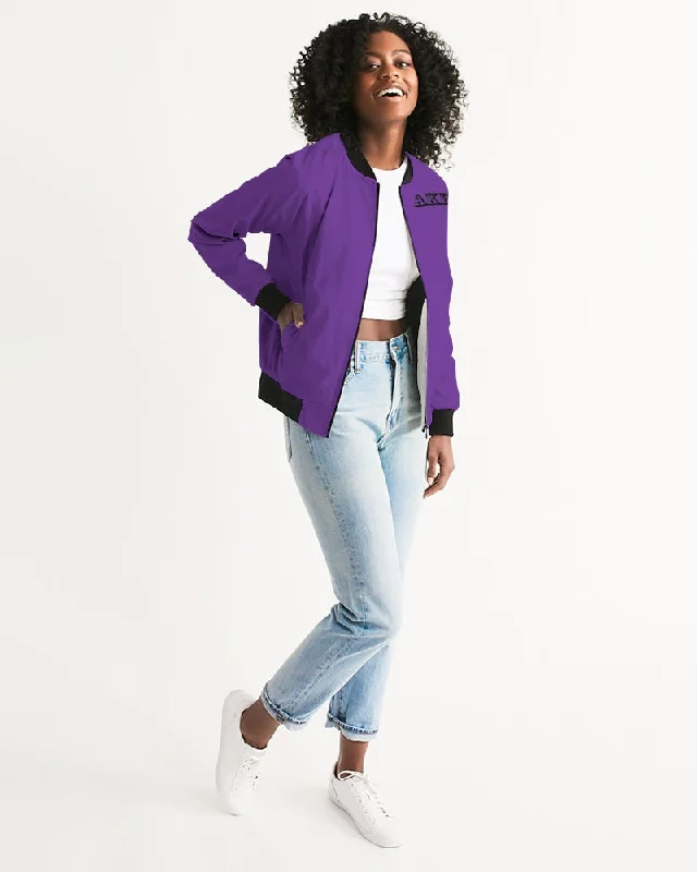 AKH Purple & Black Women's Bomber Jacket