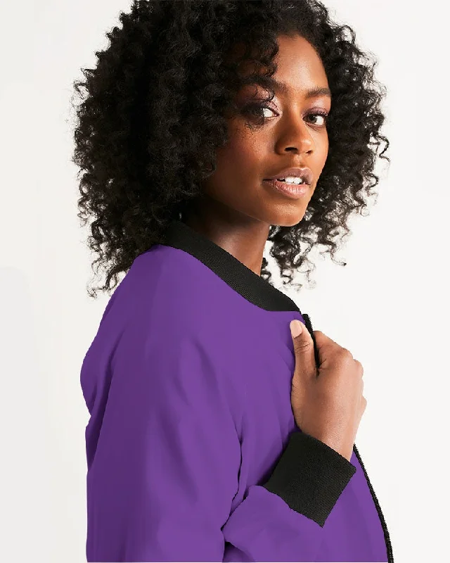 AKH Purple & Black Women's Bomber Jacket