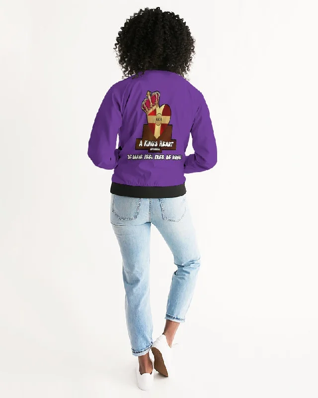 AKH Purple & Black Women's Bomber Jacket