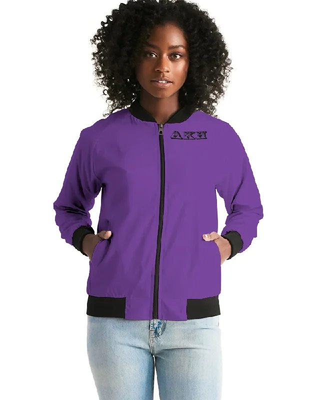 AKH Purple & Black Women's Bomber Jacket