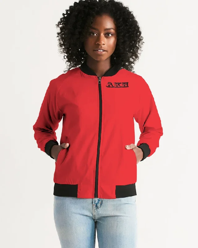 AKH Red & Black Women's Bomber Jacket