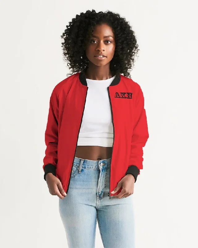 AKH Red & Black Women's Bomber Jacket