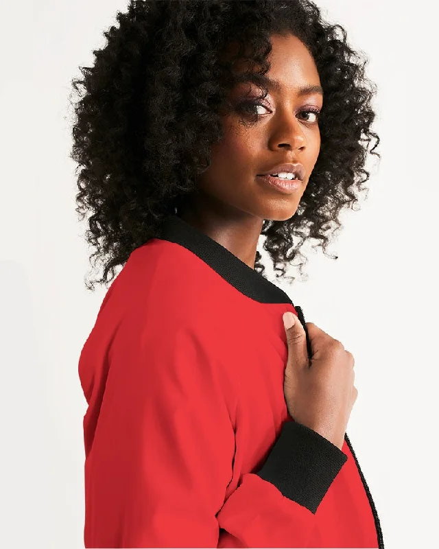 AKH Red & Black Women's Bomber Jacket