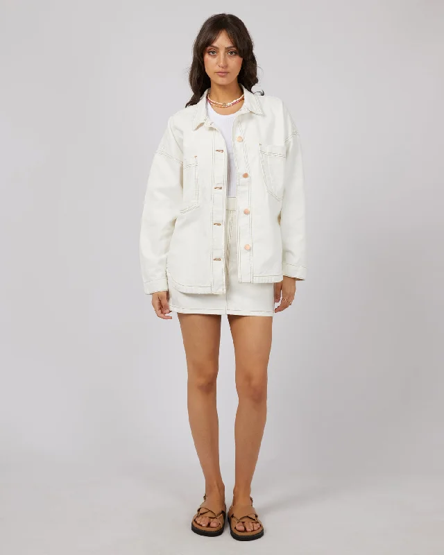 All About Eve Coco Denim Shacket - Vintage White - Vintage White