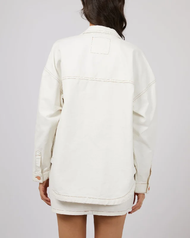 All About Eve Coco Denim Shacket - Vintage White - Vintage White