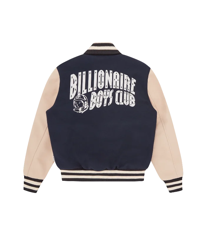 ARCH LOGO VARSITY JACKET - NAVY