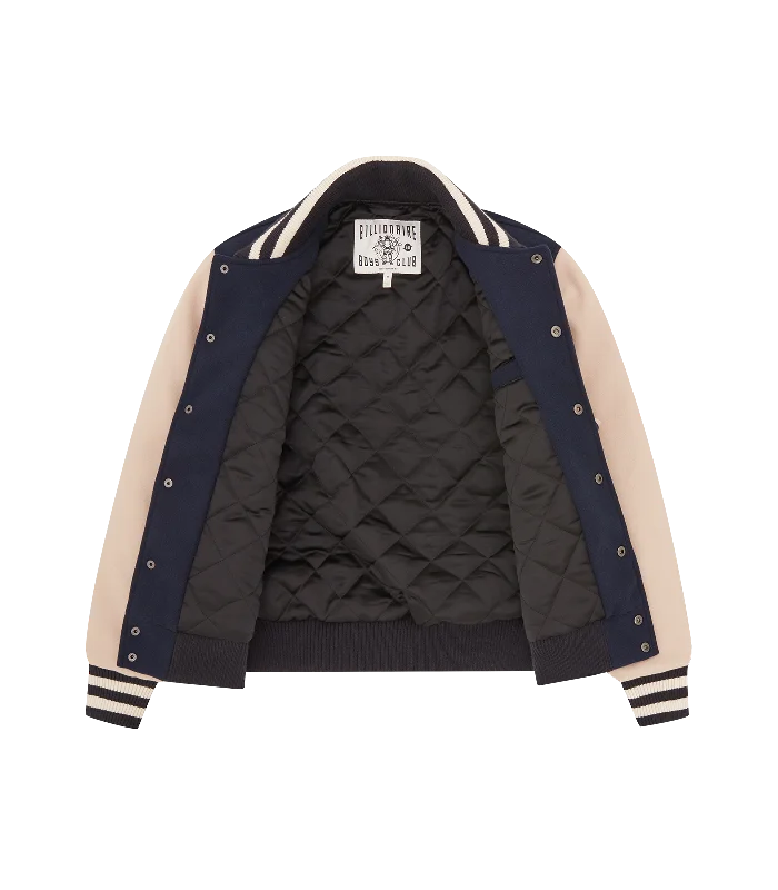 ARCH LOGO VARSITY JACKET - NAVY