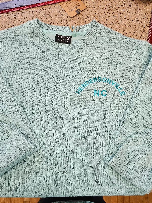 Hendersonville Logo Crewneck Embroidered Sweatshirt - Teal on Teal Logo