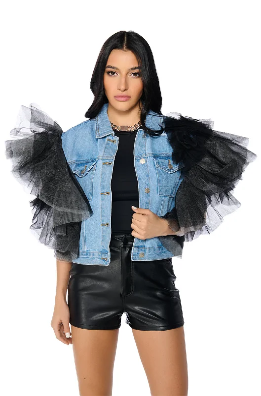 BEBE RX TULLE SHOULDER VEST